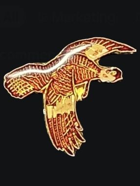 Vintage Small Flying Turkey Enamel Lapel Pin